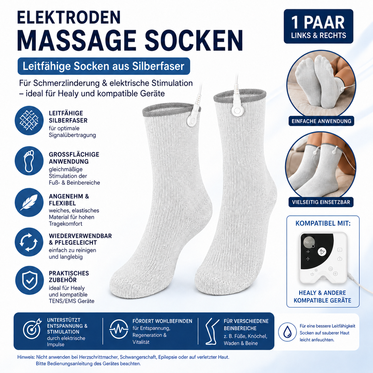 Leitfähige Socken . Größe L